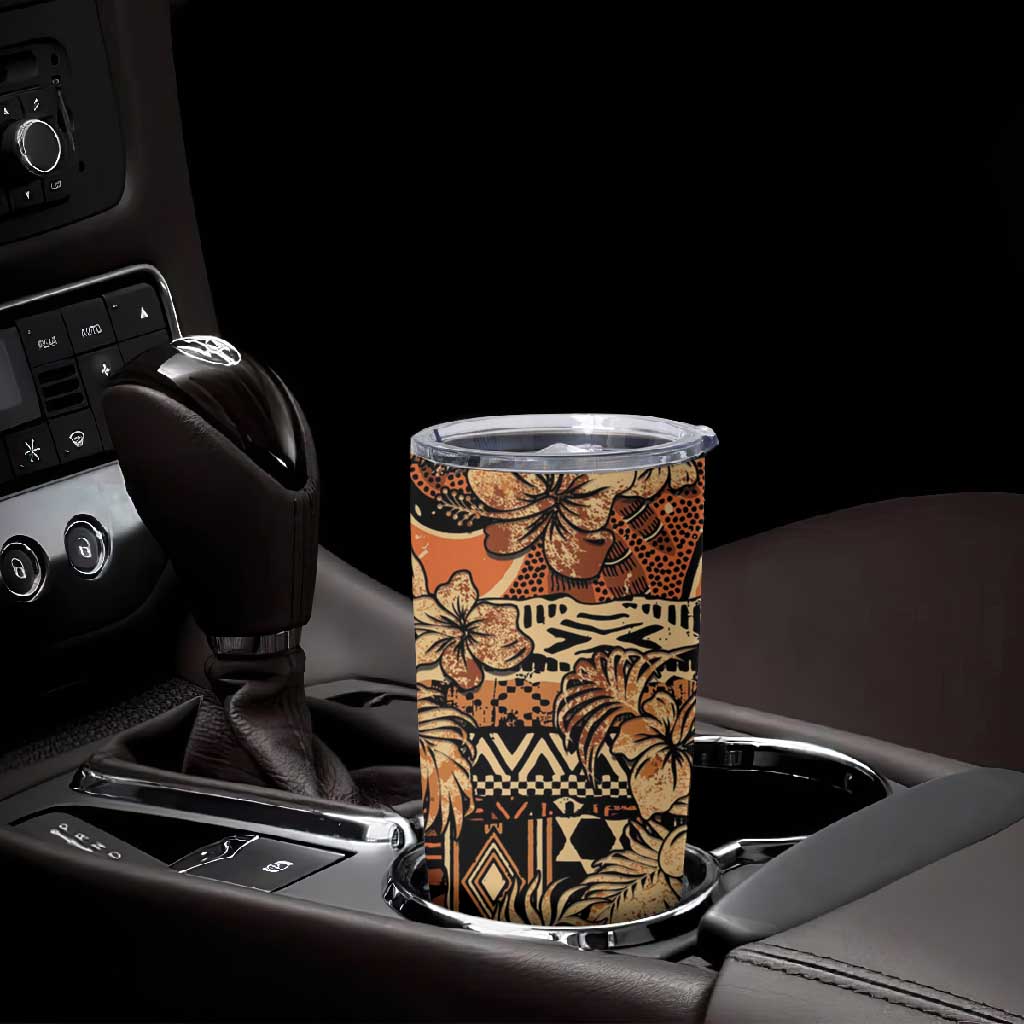 Afro Hibiscus Tropical Tumbler Cup African Pattern - African Pride