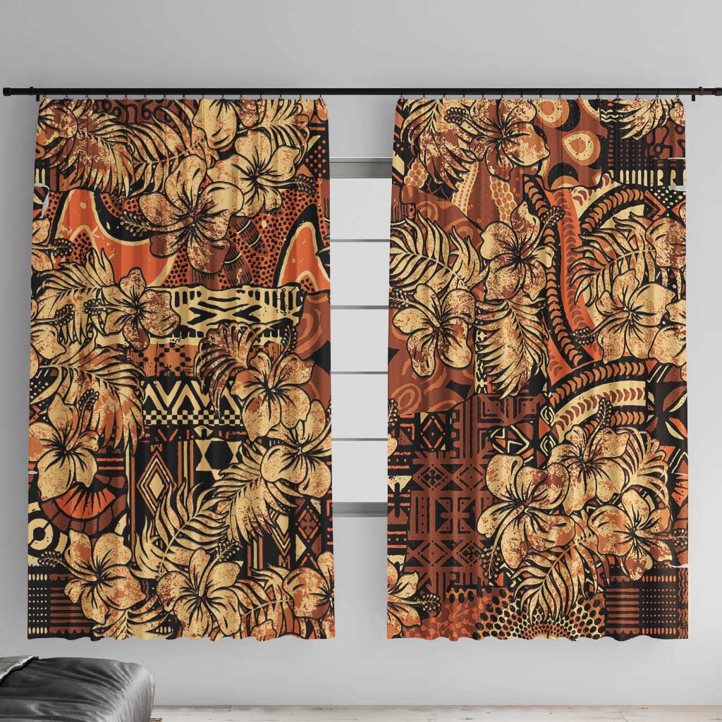 Afro Hibiscus Tropical Window Curtain African Pattern - African Pride