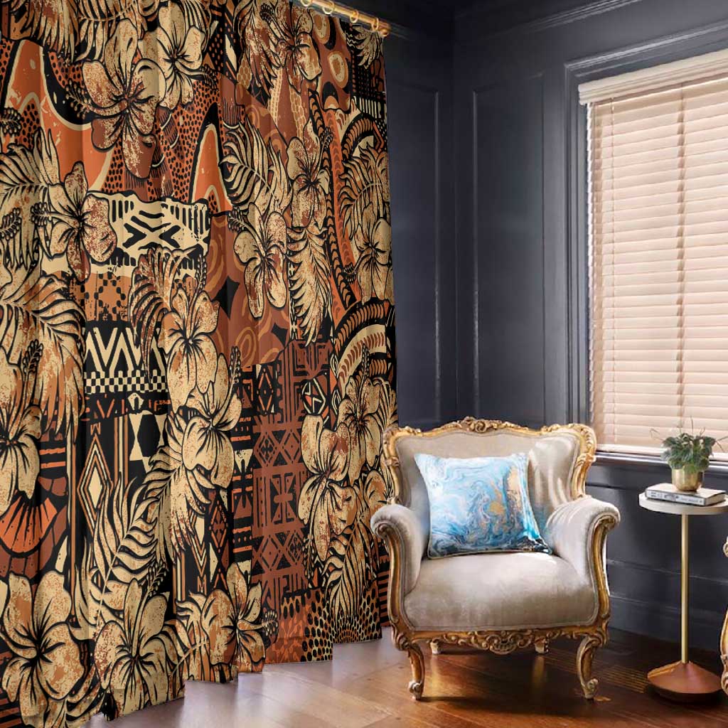 Afro Hibiscus Tropical Window Curtain African Pattern - African Pride