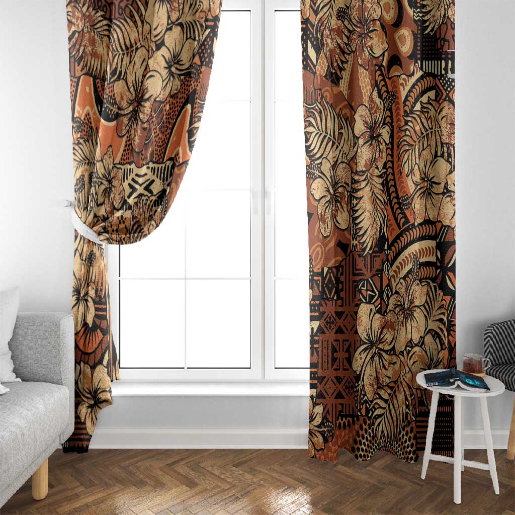 Afro Hibiscus Tropical Window Curtain African Pattern - African Pride