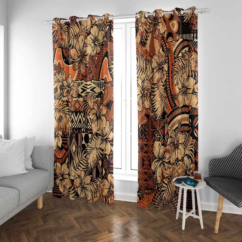 Afro Hibiscus Tropical Window Curtain African Pattern - African Pride