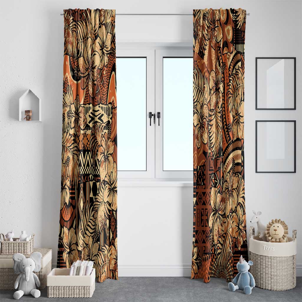 Afro Hibiscus Tropical Window Curtain African Pattern - African Pride
