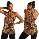 Afro Hibiscus Tropical Women Racerback Tank African Pattern - African Pride