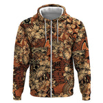 Afro Hibiscus Tropical Zip Hoodie African Pattern - African Pride