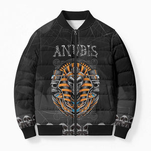 Personalized Halloween Egypt Bomber Puffer Jacket Skull Anubis