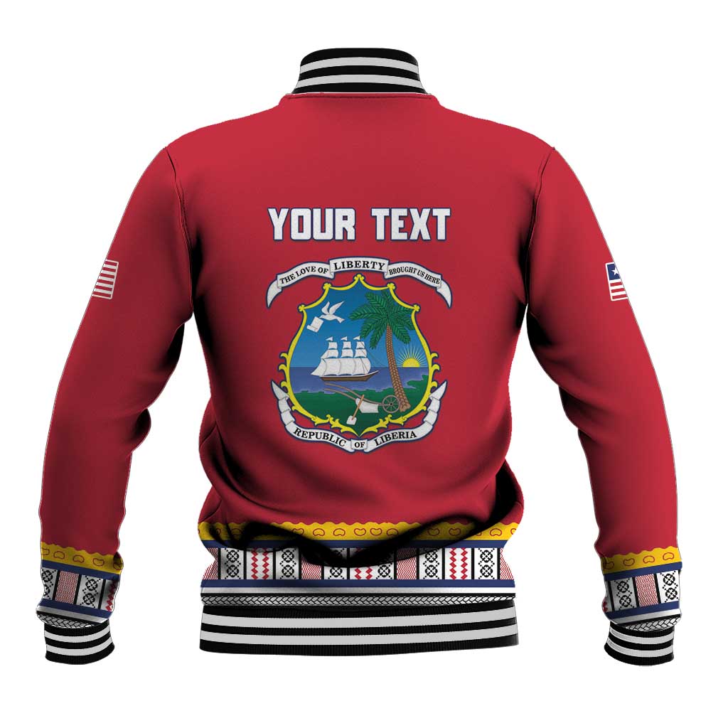 Personalized Liberia Red Dashiki Baseball Jacket - African Pride