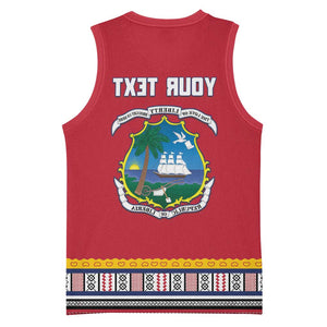 Personalized Liberia Red Dashiki Basketball Jersey - African Pride