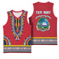 Personalized Liberia Red Dashiki Basketball Jersey - African Pride