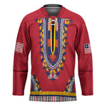Personalized Liberia Dashiki Hockey Jersey Red Color