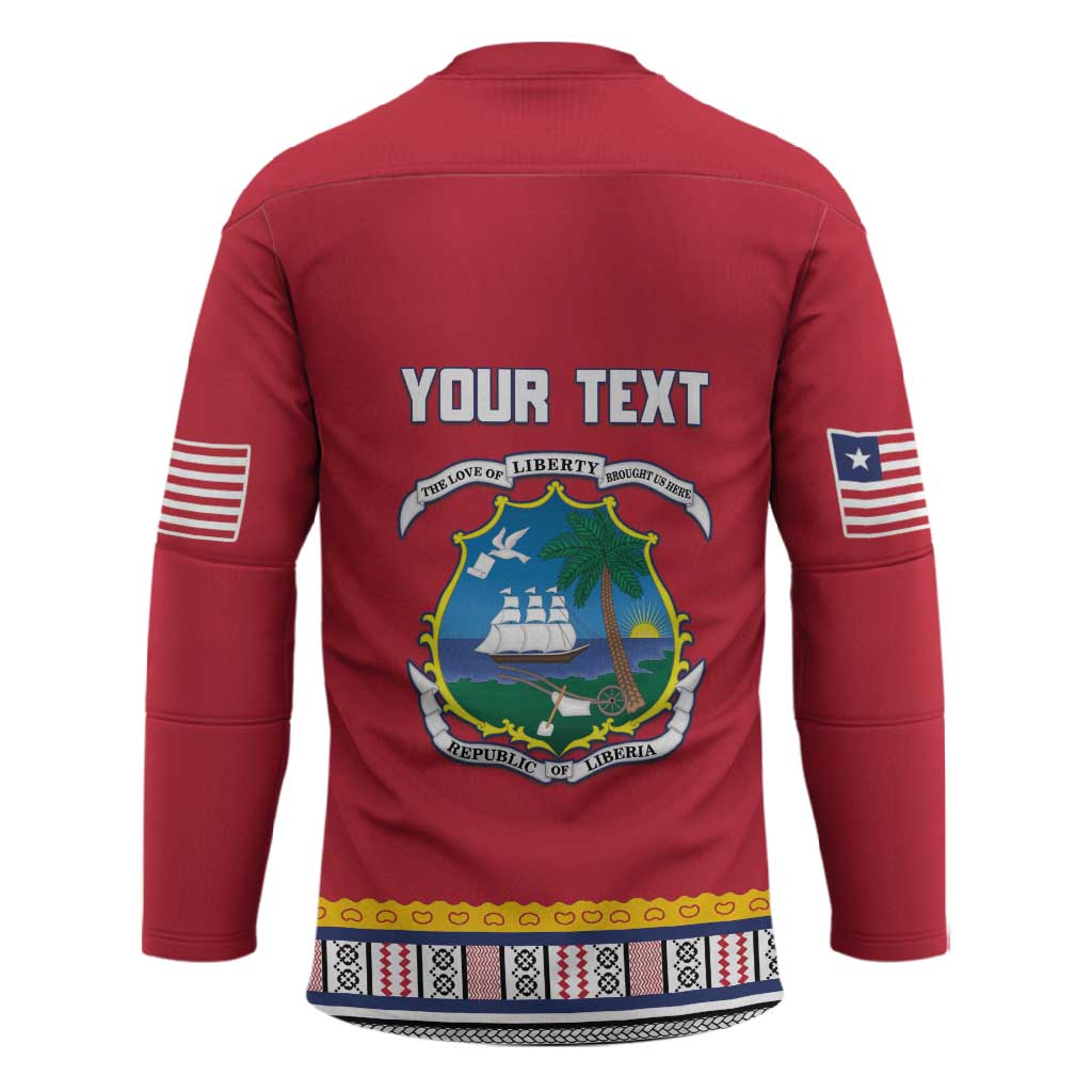 Personalized Liberia Dashiki Hockey Jersey Red Color
