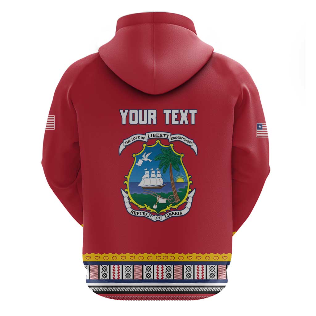 Personalized Liberia Red Dashiki Hoodie - African Pride
