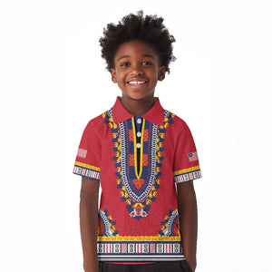 Personalized Liberia Red Dashiki Kid Polo Shirt - African Pride