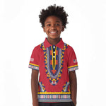 Personalized Liberia Red Dashiki Kid Polo Shirt - African Pride