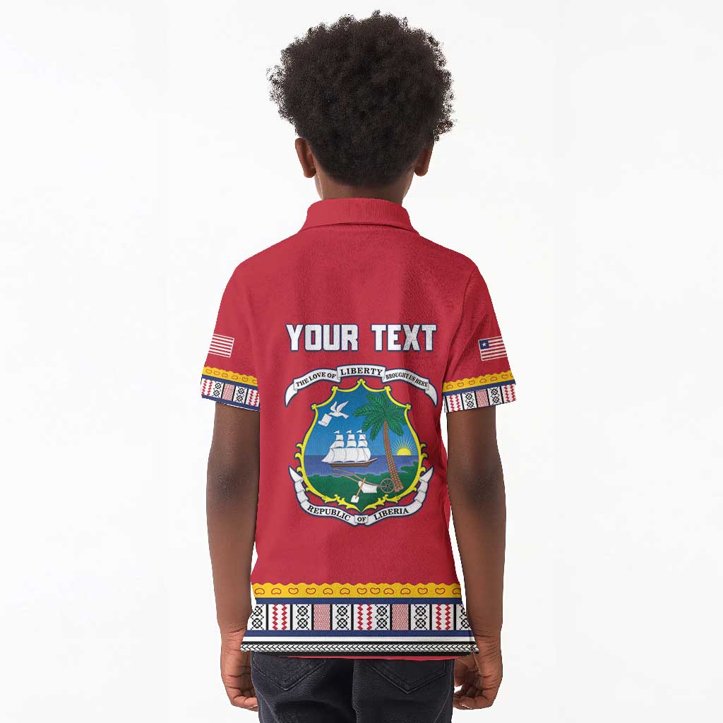 Personalized Liberia Red Dashiki Kid Polo Shirt - African Pride