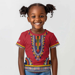 Personalized Liberia Red Dashiki Kid T shirt - African Pride