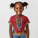 Personalized Liberia Red Dashiki Kid T shirt - African Pride