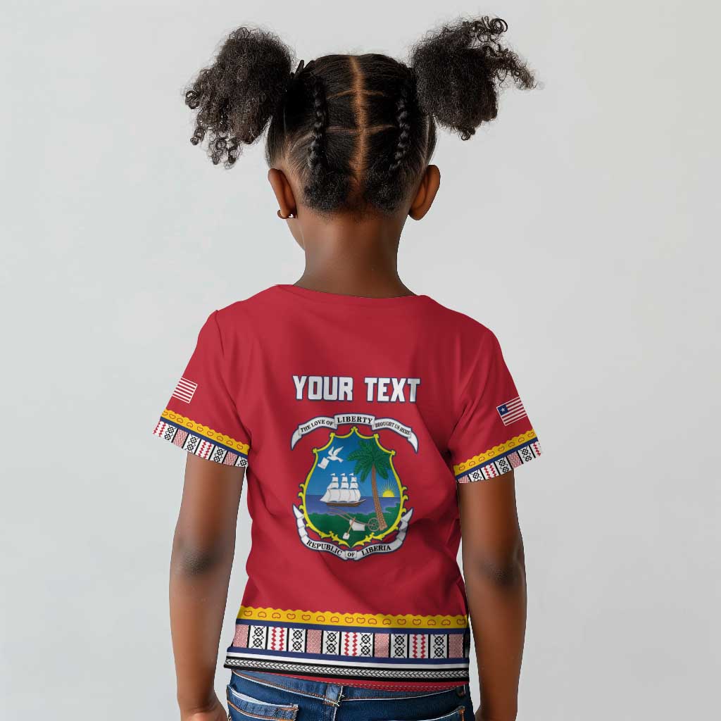 Personalized Liberia Red Dashiki Kid T shirt - African Pride