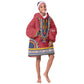 Personalized Liberia Red Dashiki Kid Wearable Blanket Hoodie - African Pride