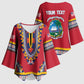 Personalized Liberia Dashiki Kimono Sleeve Blouse Red Color