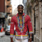 Personalized Liberia Red Dashiki Long Sleeve Button Shirt - African Pride