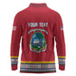 Personalized Liberia Red Dashiki Long Sleeve Polo Shirt - African Pride