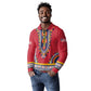 Personalized Liberia Red Dashiki Long Sleeve Polo Shirt - African Pride