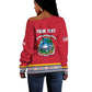 Personalized Liberia Red Dashiki Off Shoulder Sweater - African Pride