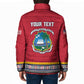 Personalized Liberia Dashiki Padded Jacket Red Color