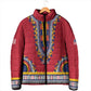 Personalized Liberia Dashiki Padded Jacket Red Color