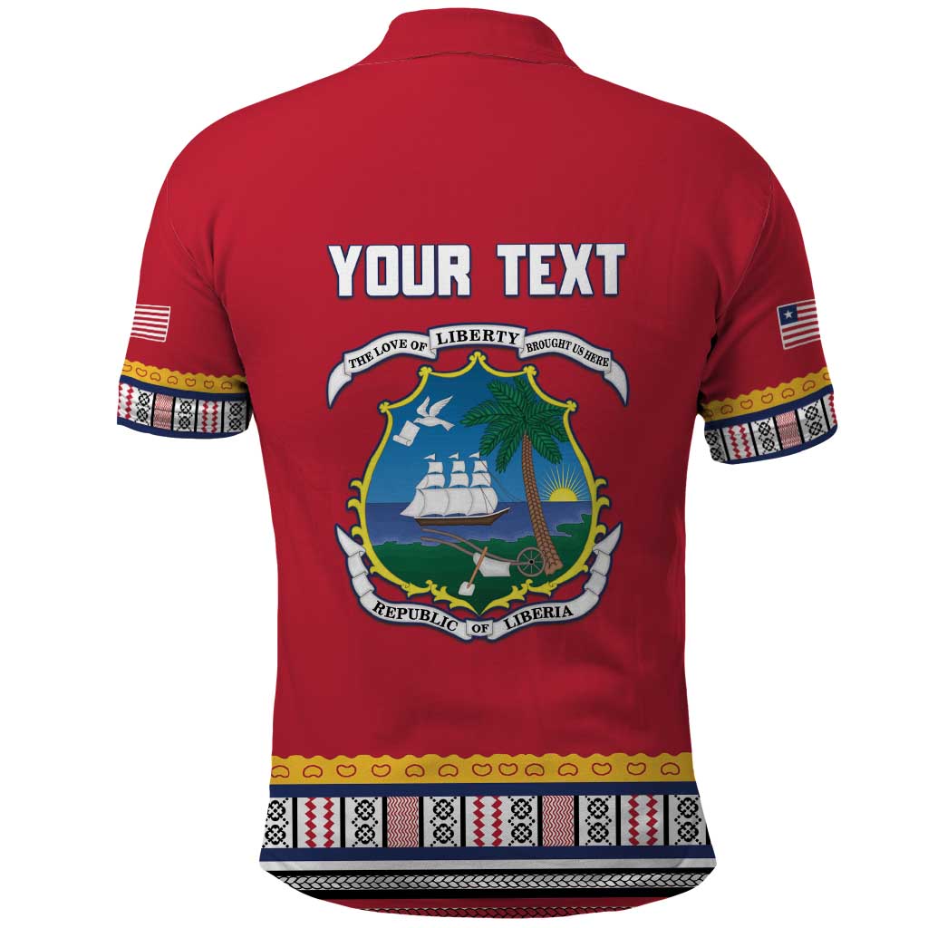 Personalized Liberia Red Dashiki Polo Shirt - African Pride