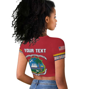 Personalized Liberia Red Dashiki Raglan Cropped T shirt - African Pride