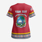 Personalized Liberia Dashiki Scrub Top Red Color - African Pride