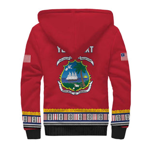 Personalized Liberia Red Dashiki Sherpa Hoodie - African Pride
