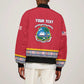 Personalized Liberia Red Dashiki Sleeve Zip Bomber Jacket - African Pride