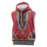 Personalized Liberia Red Dashiki Sleeveless Hoodie - African Pride