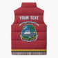 Personalized Liberia Dashiki Sleeveless Puffer Jacket Red Color