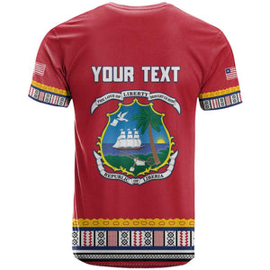 Personalized Liberia Red Dashiki T shirt - African Pride