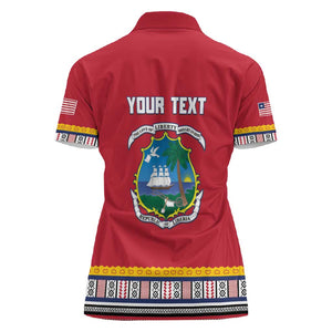 Personalized Liberia Red Dashiki Women Polo Shirt - African Pride