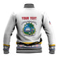 Personalized Liberia White Dashiki Baseball Jacket - African Pride