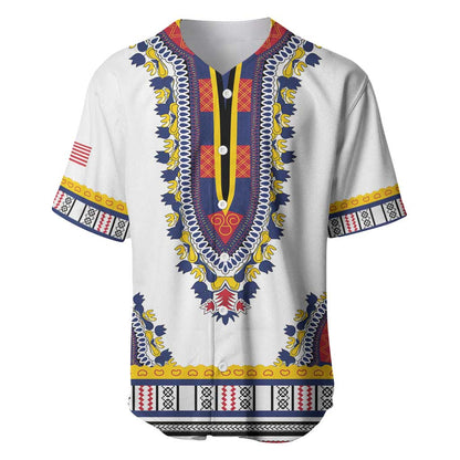 Personalized Liberia White Dashiki Baseball Jersey - African Pride