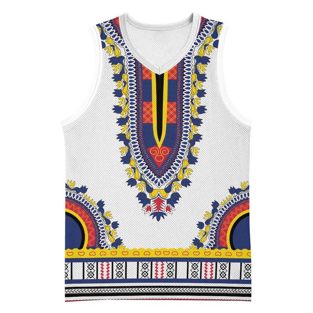 Personalized Liberia White Dashiki Basketball Jersey LT15