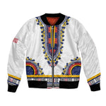 Personalized Liberia White Dashiki Bomber Jacket - African Pride