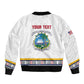 Personalized Liberia White Dashiki Bomber Jacket - African Pride
