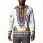 Personalized Liberia Dashiki Button Sweatshirt White Color