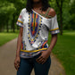 Personalized Liberia Dashiki Cross Shoulder Shirt White Color