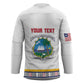 Personalized Liberia Dashiki Hockey Jersey White Color