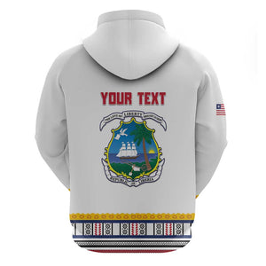 Personalized Liberia White Dashiki Hoodie - African Pride