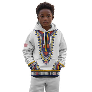 Personalized Liberia White Dashiki Kid Hoodie - African Pride