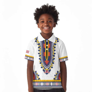 Personalized Liberia White Dashiki Kid Polo Shirt - African Pride