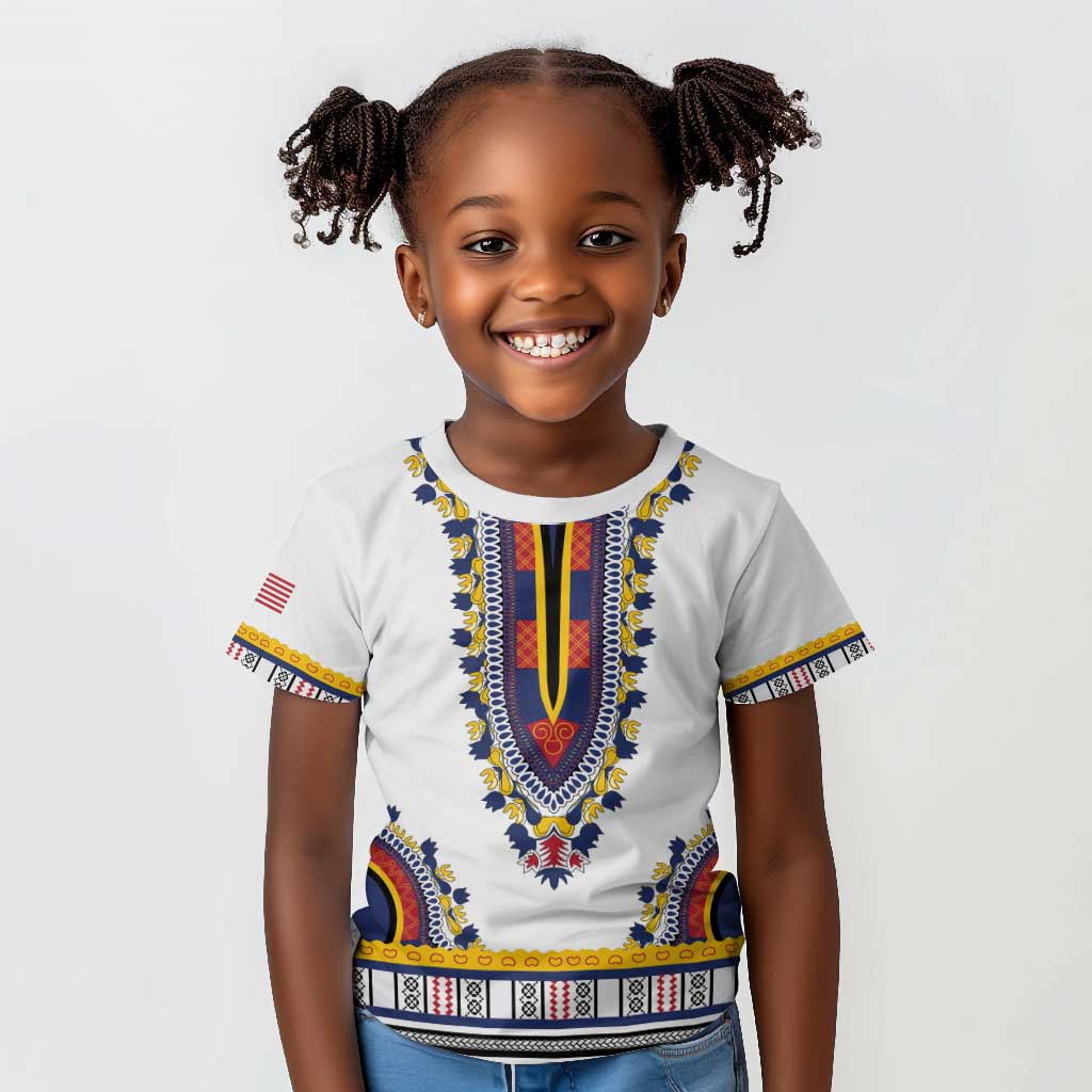 Personalized Liberia White Dashiki Kid T shirt - African Pride